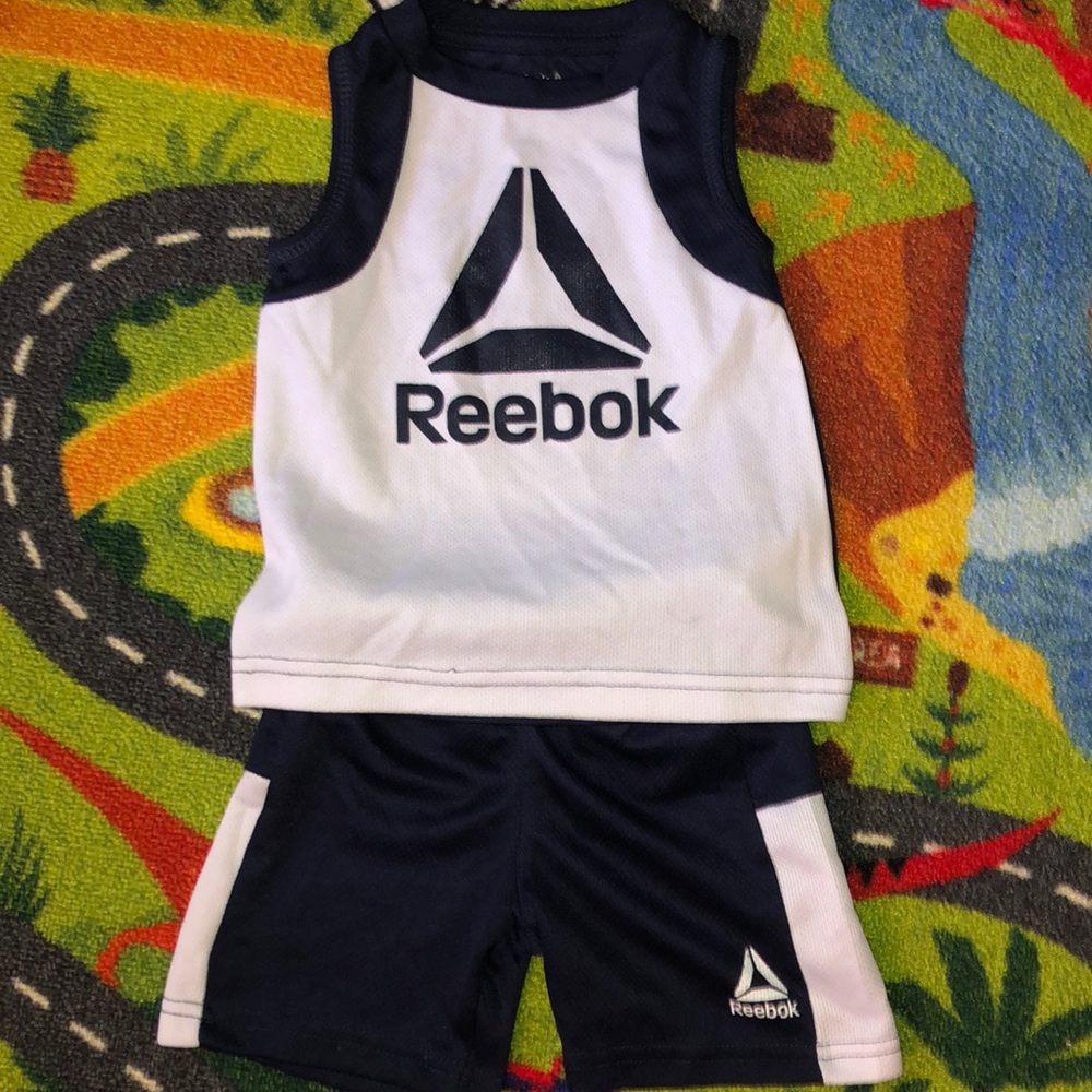 Reebok blue and white 18mo tank top short set(boy)